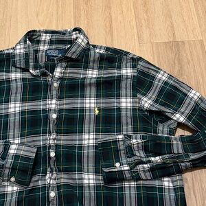 Polo by Ralph Lauren Classic Fit Green Plaid Long-Sleeve Shirt size XL